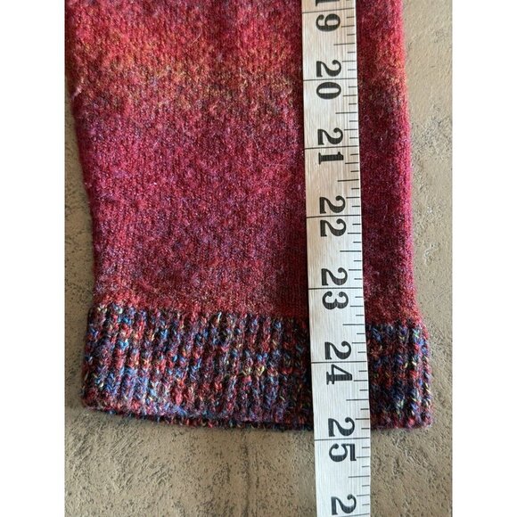 Clip-Art Paris Colorful Turtle Neck Sweater Orange Purlple Sz S/M Artsy - Picture 10 of 10